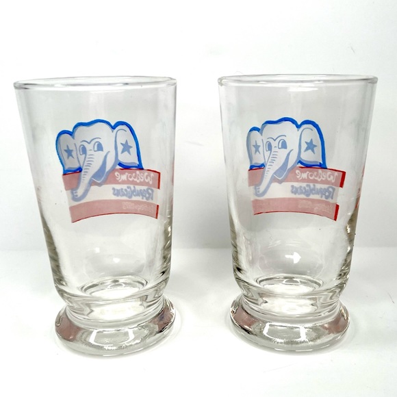 Vintage 1872 Republican Convention Souvenir Glasses - Picture 2 of 2